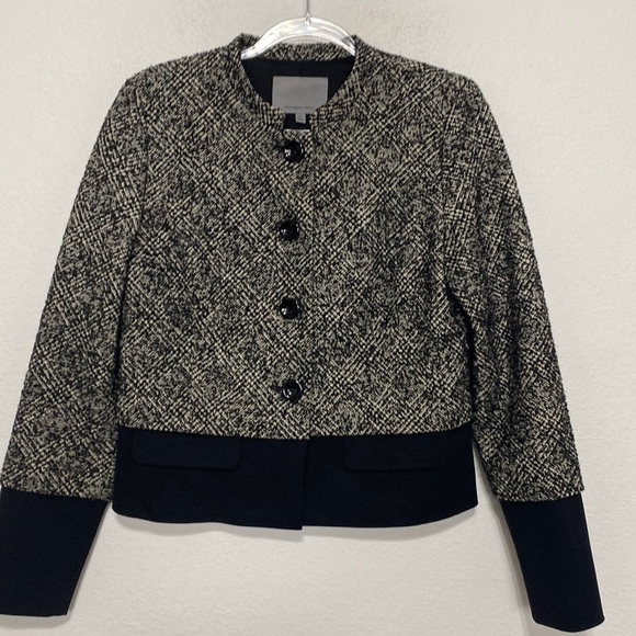 Classiques Entier Wool Blend Cambon Tweed Womens Ponte Hem Jacket Blazer Size M - Picture 2 of 13